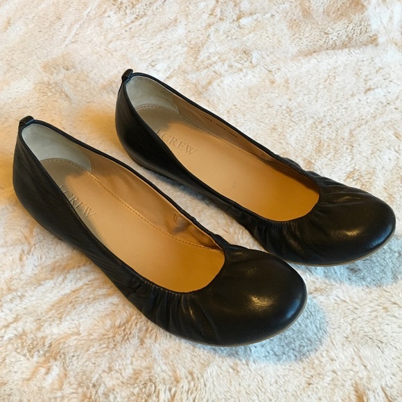 J. Crew Black Elastic Ballet Flats